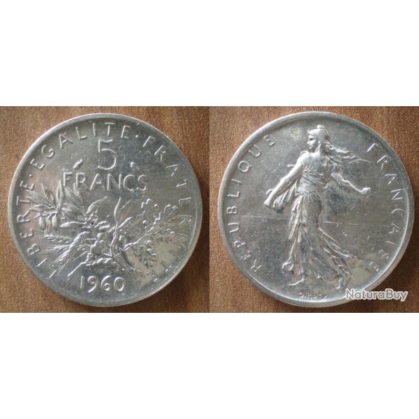 France 5 Francs 1960 Semeuse Franc Argent Frcs Frs Frc Piece