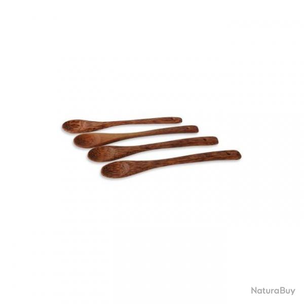 Set de 4 Cuillres  Caf Tatonka - Spoon Set - Bois de cocotier - 16x2.5x0.7 cm