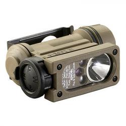 Lampe Streamlight Sidewinder Compact II Aviation + Clip Casque + Strap + Pile CR23 - Coyote
