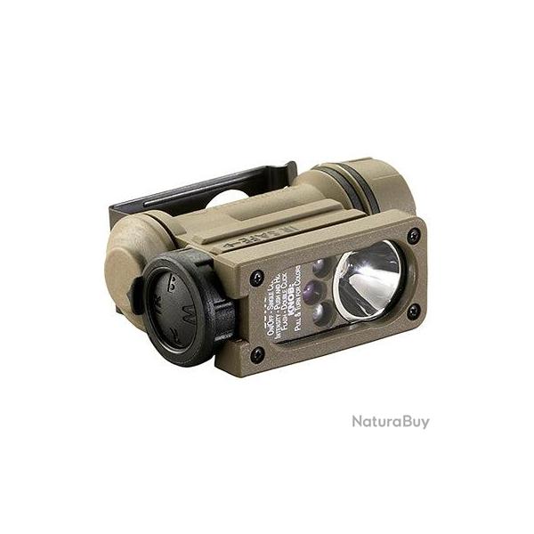 Lampe Streamlight Sidewinder Compact II Aviation + Clip Casque + Strap + Pile CR23 - Coyote