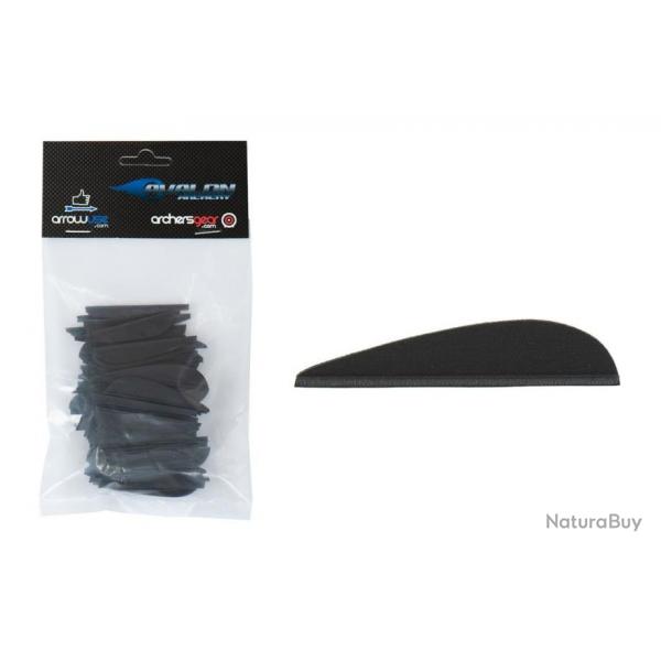 Lot de 100 plumes Avalon Tyro 2 pouces Noir