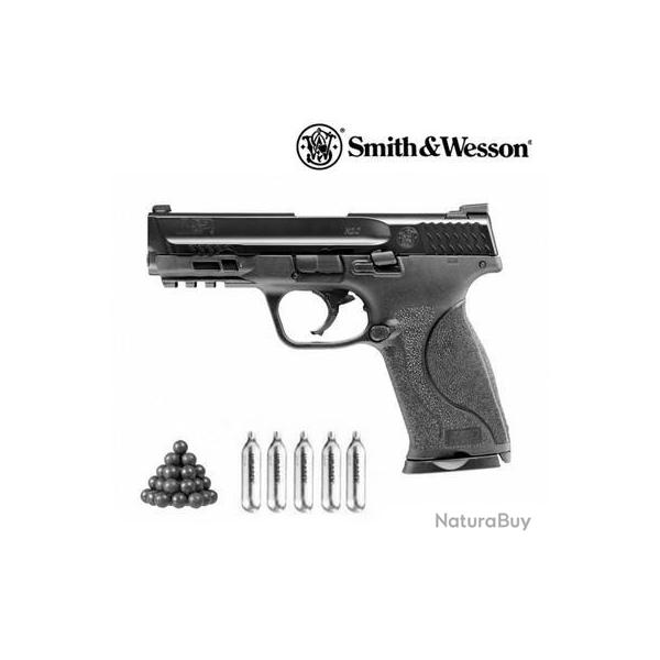 Pack Pistolet billes caoutchouc Smith&Wesson M&P9 M2.0 T4E cal. .43 + 5 x co2 + billes caoutchouc 1