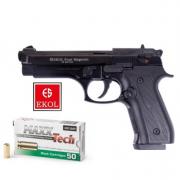 Pack pistolet FIRAT MAGNUM Chromé 9mm PAK + 50X Munitions + Embout Self  Gomm - Pistolets d'alarme (10511380)