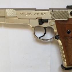 Pistolet Walther CP88 Compétition ou Match Nickel plaquettes bois - Canon 6" - Co2 - 4,5 mm