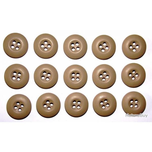 LOT DE 15 BOUTONS BDU US - TREILLIS - (TAN - DESERT - MULTICAM)