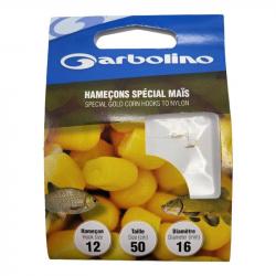 Hameçons Garbolino Dorés Renversés Spécial Maïs 12 / D 0.16mm