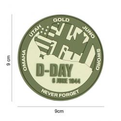 Patch 3D PVC D-Day Never forget vert