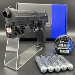 Pack laser pistolet de défense ultra puissant LTL Alfa calibre 50 + 5X CO2 + Munitions X50