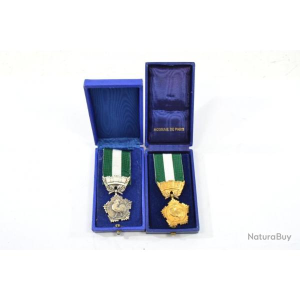 Lot X 2 mdaille des collectivits locales argent et or.