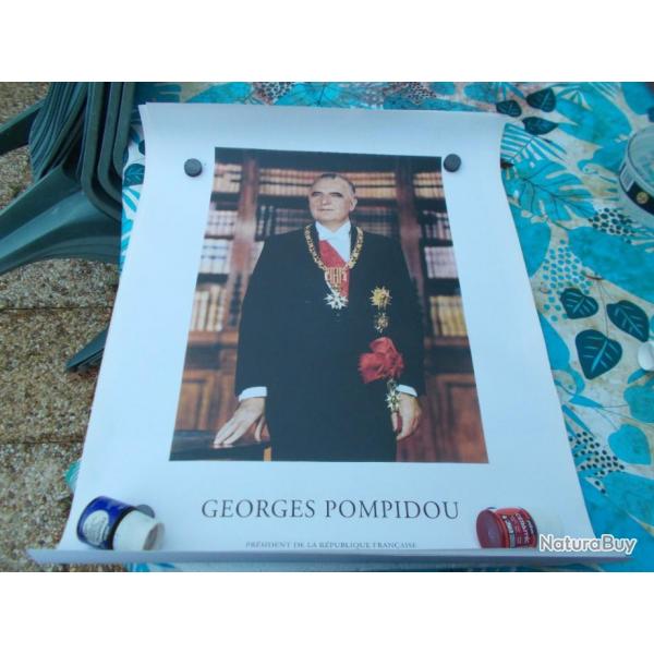portrait  officiel du prsident  POMPIDOU,tat neuf