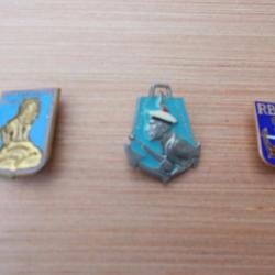 lot de 3 insignes police et  fusiliers marins ,,tres bon état!!RARE