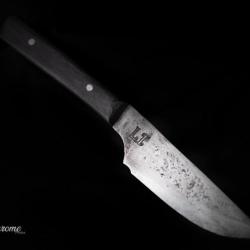 Couteau forgé à la main - Manche en Ebène - PIECE UNIQUE