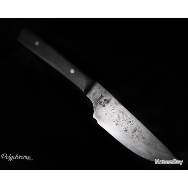 Couteau forgé à la main - Manche en Ebène - PIECE UNIQUE
