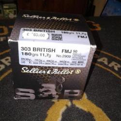 Sellier & Bellot 303 BRITISH 180 grains 12,7gr 1 boite de 50