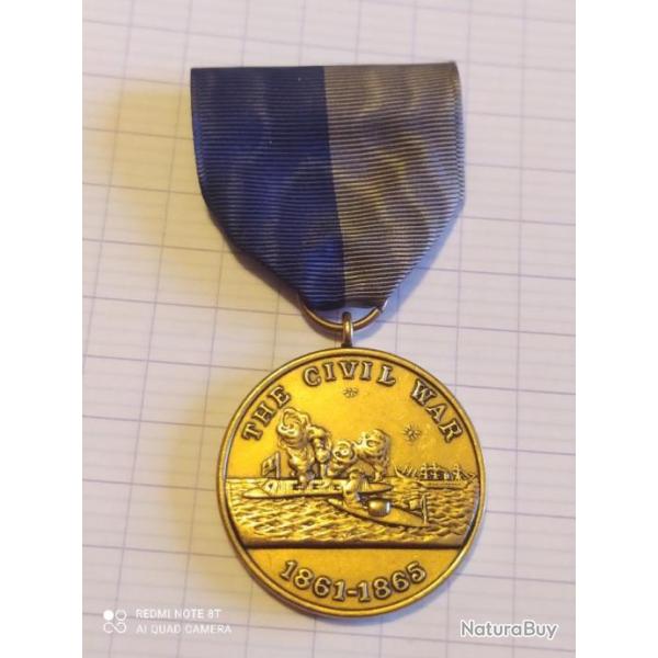 USA, MEDAILLE GUERRE CIVILE AMERICAINE, 1861,1865 NAVIRES, OBSOLETE