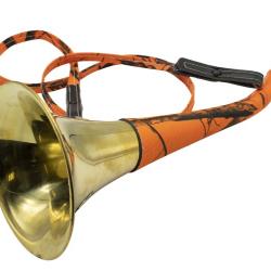 Corne Plate Januel en Laiton Gainée  - Orange Camo - 40 cm