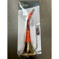 Corne Plate Januel en Laiton Gainée  - Orange Camo - 50 cm