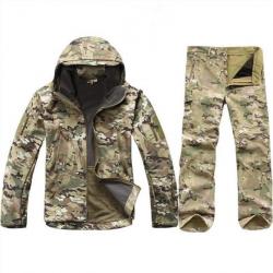 Encheres a 1 euro ! Ensemble Veste Pantalon Chasse Military 3 Pour Homme Imperméable Militaire