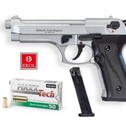 Pack Chargeur Pistolet EKOL Firat Magnum Chromé - Calibre 9mm PAK