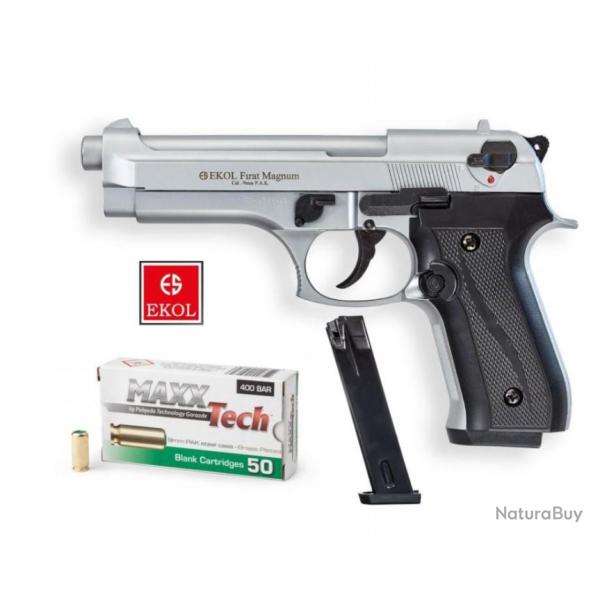 Pack Chargeur Pistolet EKOL Firat Magnum Chrom - Calibre 9mm PAK