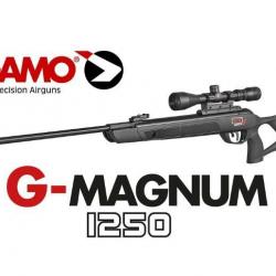 GAMO G-MAGNUM 6,35mm 19,9 j+ Piston (45 Jul.) + Lunette 3-9 x 40 Ret. MilDot +  4 boîtes de pellets