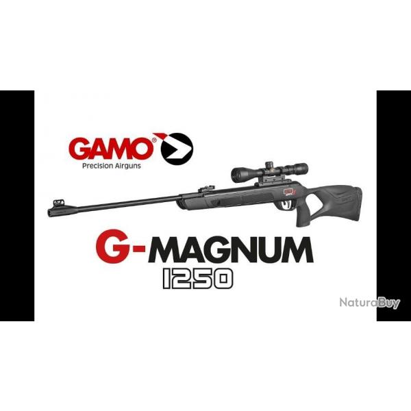 GAMO G-MAGNUM 6,35mm 19,9 j+ Piston (45 Jul.) + Lunette 3-9 x 40 Ret. MilDot +  4 botes de pellets