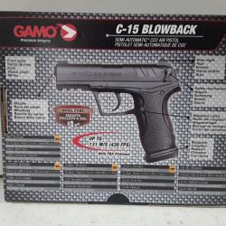 9215 PISTOLET A PLOMBS GAMO C-15 BLOWBACK CAL 4,5MM CO2 NEUF