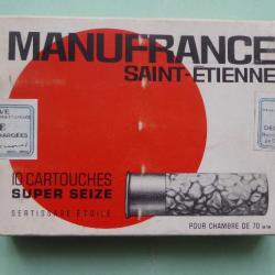 BOÎTE CARTOUCHES CHASSE ANCIENNE - Marque MANUFRANCE -  SUPERSEIZE  - plomb n° 2