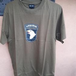 T-SHIRT OLIVE 101 ÈME AIRBORNE,MODELE 2