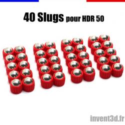 40 Slugs pour HDR50 T4E de UMAREX cal.50 bille 10mm poids 4,8g CO2 - Rouge
