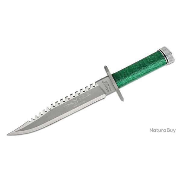 Couteau Rambo First Blood John Rambo Signature Edition Lame Acier 420 Manche Corde Etui Cuir RB9423