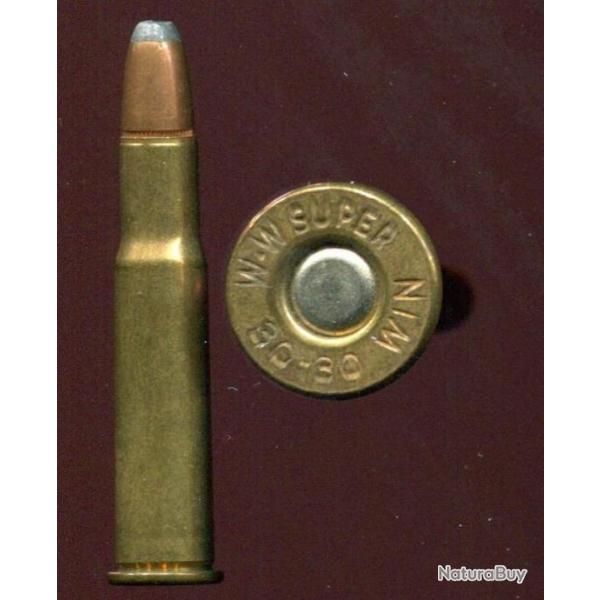 .30-30 Winchester - marque Winchester WW SUPER - balle cuivre pointe plomb