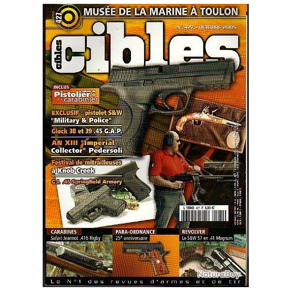 cibles 427. pistolet an XIII , carabine medved, col moschin, glock 38 et 39 en 45 , brown bess,