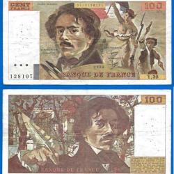 France 100 Francs 1980 Eugene Delacroix Billet Frs Frc Frcs