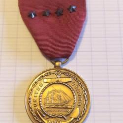 USA, MEDAILLE NAVY GOOD CONDUIT medal 4 CITATIONS CREATION 1884