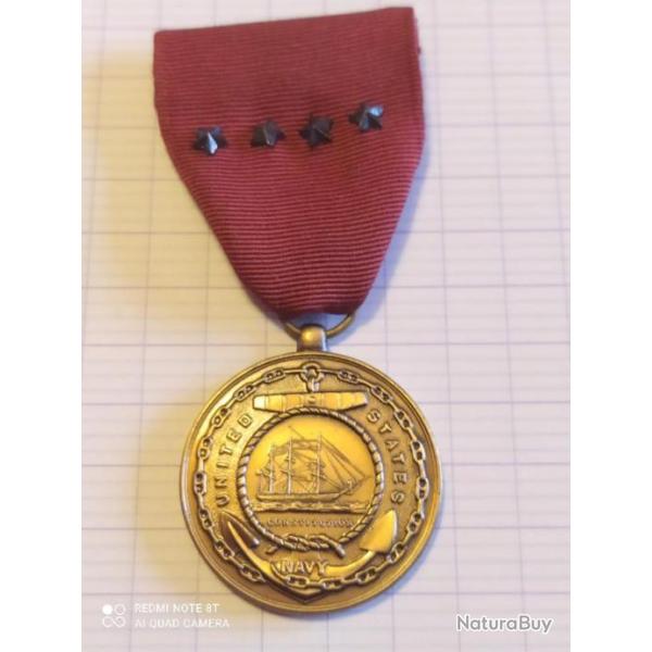 USA, MEDAILLE NAVY GOOD CONDUIT medal 4 CITATIONS CREATION 1884