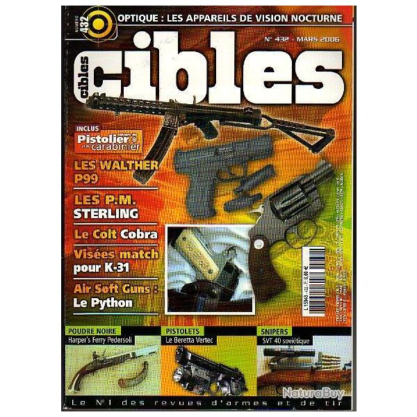 cibles 432. walther p99 as, visions nocturne, pistolets harper's ferry, beretta vertec , savage