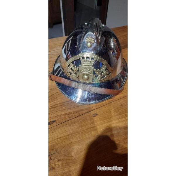 casque de pompier acier chrom ancien modle