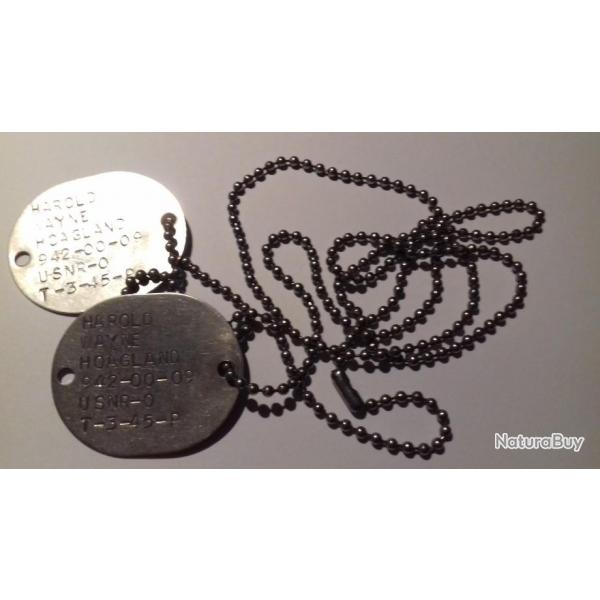 Paire dog tags USNR WW2 (7)