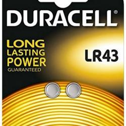 Pile DURACELL Alcaline LR43 - 1,5 V - 2 Pièces