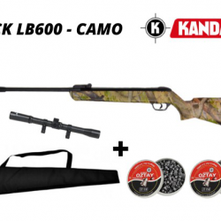 Pack Carabine à plombs Kandar + 2 x boîtes de plombs + HOUSSE + LUNETTE 4X20 (LB600-CAMO)