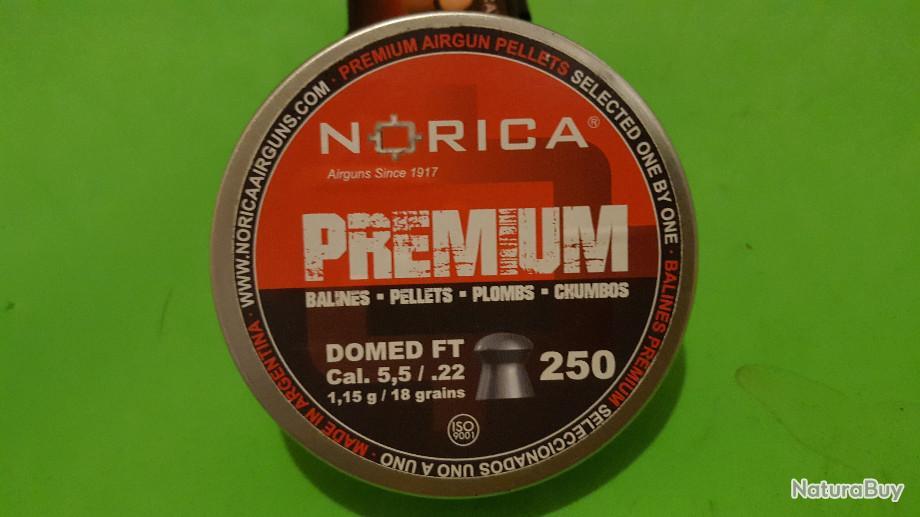 250 Plombs diabolo Norica Premium pour carabine à plomb 5,5mm .22 1,15g  18gr tête bombée - Plombs pour air comprimé (10048985)