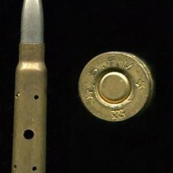 7.65 x 53 Mauser Turc  - inerte de tableau d'échantillons SFM - 5 trous - balle pointue