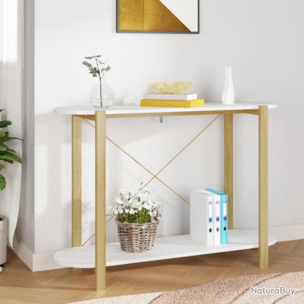 Table console Blanc 110x38x75 cm Bois d'ingnierie