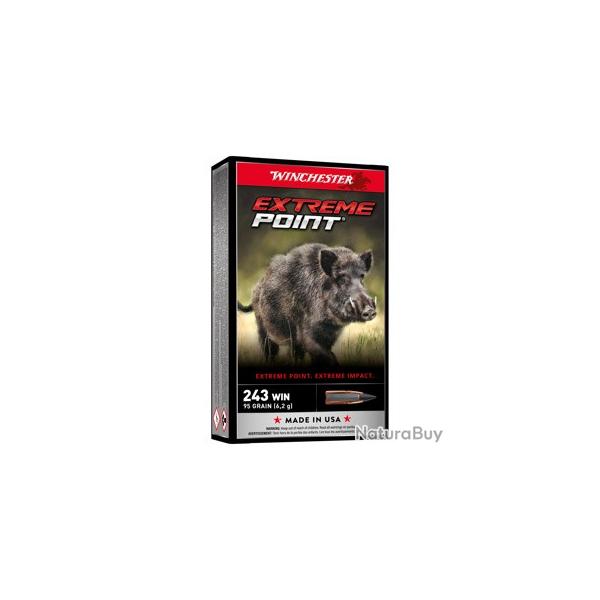 Munition Winchester Extreme Point 243win 95gr 6.16G PAR 20