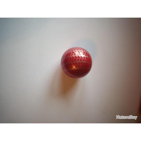 Boule de culasse imitation carbone rouge 30mm filete m6