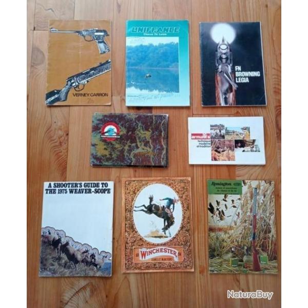 Catalogues anciens armes de chasse 1970-1980 remington, winchester, browning, weather ...