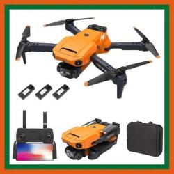 Drone caméra 8K - Portée 2000m -  3 batteries - Transmission 5G - Orange - Livraison gratuite