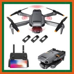 Drone caméra 8K - Portée 2000m -  3 batteries - Transmission 5G - Noir - Livraison gratuite
