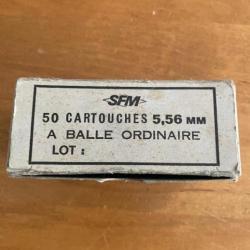 BOITE VIDE SFM POUR 50 CARTOUCHES 5.56 mm A BALLE ORDINAIRE LOT ?